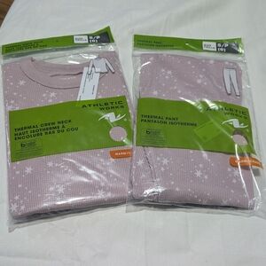 New Set Pink Star Thermal Set Girls Small (6) *BINK